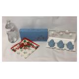 Vintage Poinsettia Handkerchief & Avon Soaps