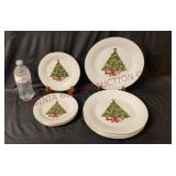 Sea Gull Christmas Tree Fine China Plates - 8 Pcs