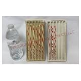 Vintage Twisted Glass Peppermint Icicle Ornaments