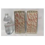 Vintage Twisted Glass Peppermint Icicle Ornaments