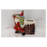 Vintage Spaghetti Trim Santa Chimney Planter