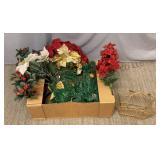 Wire Basket & Artificial Flowers / Greenery