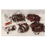 Vintage C7 Red/Green Wire Christmas Lights w Bulbs