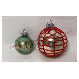 Vintage Shiny Brite Stencil & Crochet Ornaments