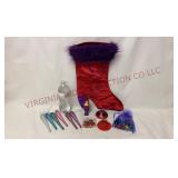 Red Hat Society Stocking & Assorted Ornaments