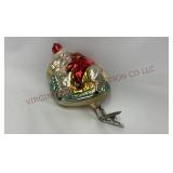 Vintage W German Glass Clip-On Santa Ornament