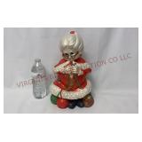 Vintage Hand Painted Ceramic Mrs Claus - 13" tall