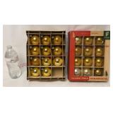 Vintage Franke Made in USA Gold Ball Ornaments