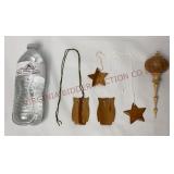 Vintage Natural Wood Ornaments - 5
