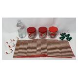 Candy Stripe Napkins, Holiday Jars & Napkin Rings