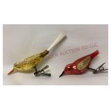 Vintage Mercury Glass Clip-On Bird Ornaments - 2