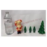 Vintage Christmas Candles - Santa Claus & Trees