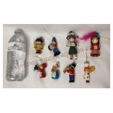 Vintage Painted Wood Figures Ornaments - 8