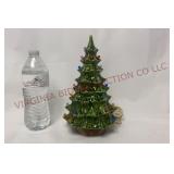 Vintage Lighted Ceramic Christmas Tree - 9" Tall