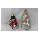 Mercury Glass Snowman & Santa Ornaments