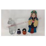 Japanese Kimekomi Dolls, Silk & Paper Figure