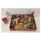Christmas Ornaments & Container of Extra Tops