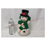 Vintage Hand Painted Ceramic Snowman - 11.5" Tall