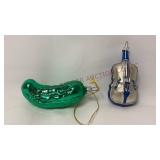 German Pickle & Poland Violin Glass Ornaments