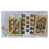 Gold Glass Ball Ornaments - 2.25" & 2.625" Sizes