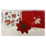 Poinsettia Tablecloths & Hand Made Felt Trivet
