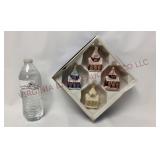 Vintage Snowy Church Glittered Glass Ornaments