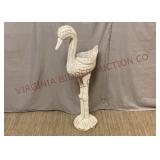 Vintage Wicker Flamingo Plant Stand - 36.5" tall