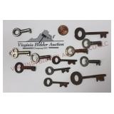 Vintage Skeleton & Hollow Barrel Keys - 12