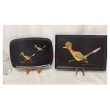 MCM Couroc of Monterey Roadrunner Serving Trays