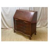 Vintage Maddox Mahogany Serpentine Secretary Desk