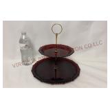 Avon Cape Cod Ruby Glass Tiered Server