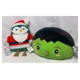 Santa Penguin & Frankenstein Holiday Pillows