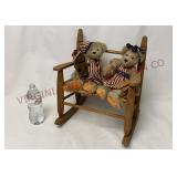 Vintage Woven Rocking Chair & Tender Heart Bears