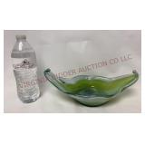 Mid Century Blown Art Glass Bowl - 11" Wide