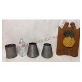 Pineapple Welcome Sign & Tin Punch Candle Covers
