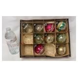 Vintage Indent & Stencil Mercury Glass Ornaments