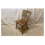 Primitive Antique Plank Seat Farmhouse Chair