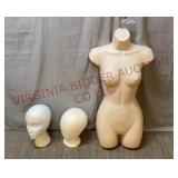 Foam Mannequin Heads & Half Torso Mannequin