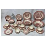 Currier & Ives by Royal China - Pink - 32 Pcs