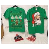Christmas Stocking Caps & Santa Shirts Size M