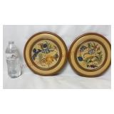 Hand Painted Wooden Folk Art 10" Wall Chargers