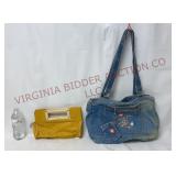 Butterscotch Clutch & Embroidered Denim Handbag