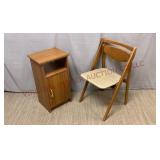 MDF Cabinet & Mid Century Stakmore Folding Chair