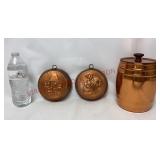 Vintage Copper Molds & Barrel Canister