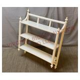 Vintage White Painted 3-Tier Whatnot Shelf - 30" W
