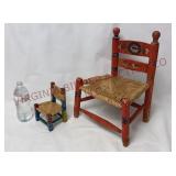 Mexican Folk Art Doll Chairs / Toy Chairs