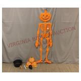 Halloween Skeletons, Cauldron & Jack O Lantern
