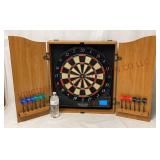 Halex Electronic Dart Board with Darts & Cabinet