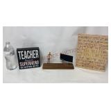 Superhero Teacher Sign, Decor & World History Book