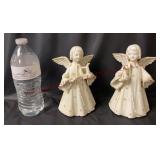 Vintage Schmid Bros Bisque Angel Candle Figurines